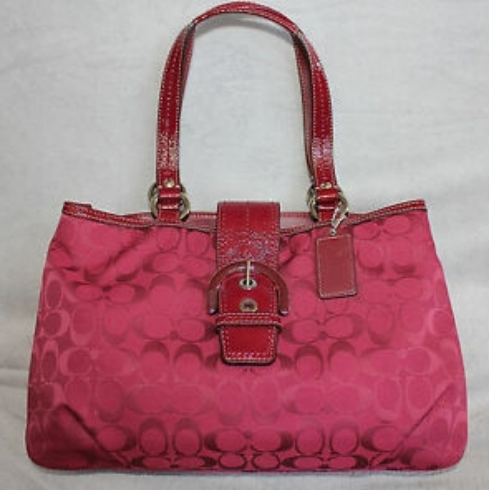 NWT COACH EW SOHO Signature Crimson Tote